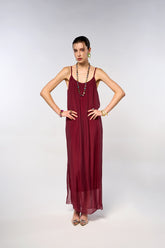 Italian Plain Silk Strapy Dress