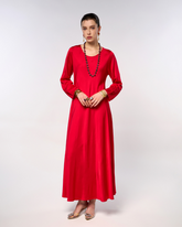 Italian Satin Long Waist Dress