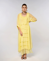 Italian Plain Sleeveless Layered Dress