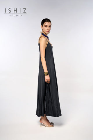Italian Plain Satin Strap Dress