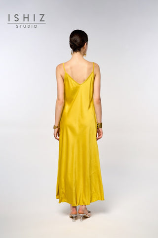 Italian Plain Satin Strap Dress