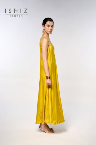 Italian Plain Satin Strap Dress