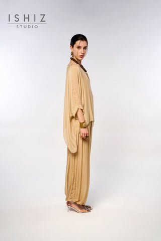 Italian Round Neck Blouse & Italian Silk Pants