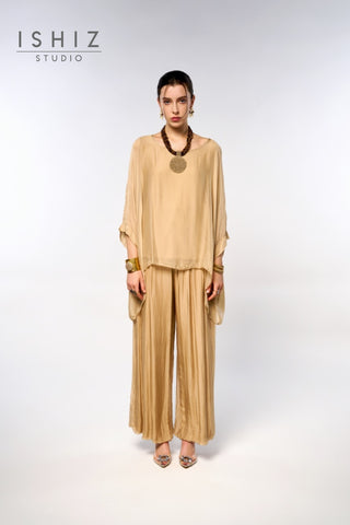 Italian Round Neck Blouse & Italian Silk Pants
