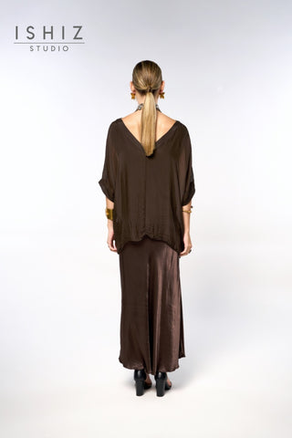 Italian V-Neck Plain Blouse