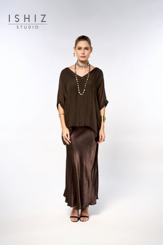 Italian V-Neck Plain Blouse