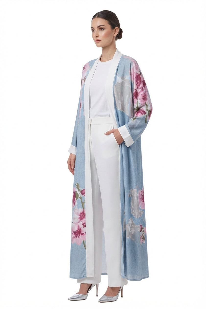 Satina Printed Long Jacket