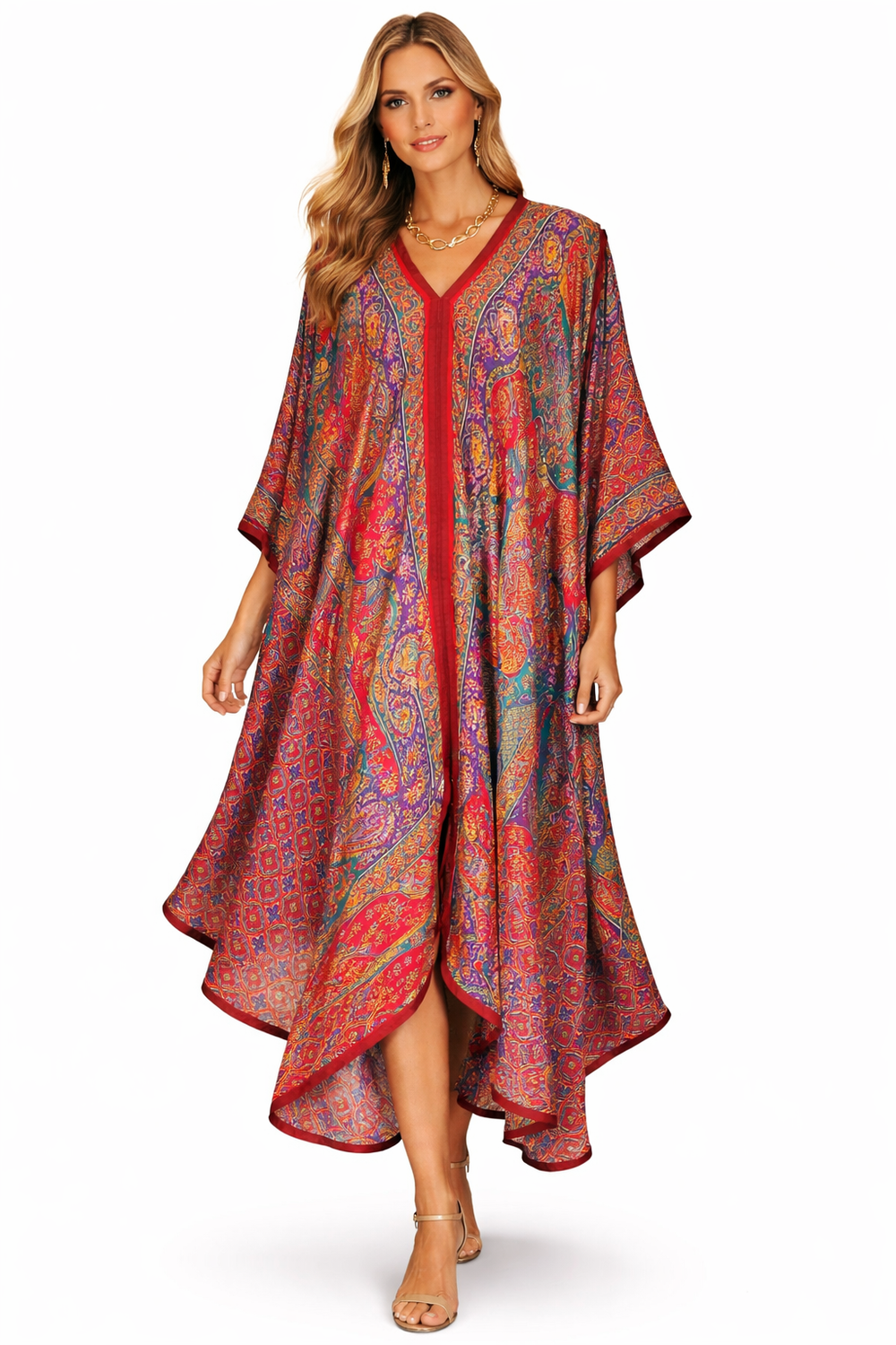 Handblock Printed Kaftan (Long Sleeves)