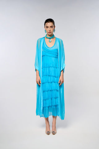 Italian Plain Sleeveless Layered Dress