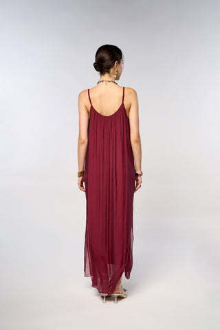 Italian Plain Silk Strapy Dress