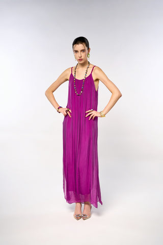 Italian Plain Silk Strapy Dress