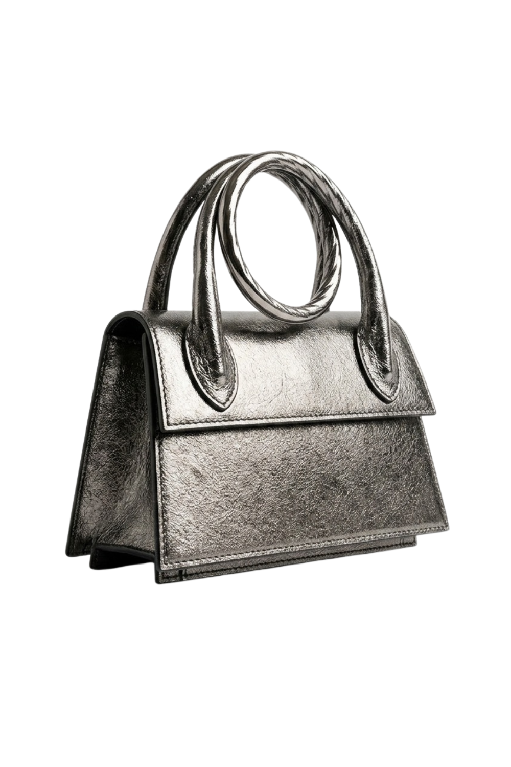 Italian Metallic Twisted Hand Bag with Sling