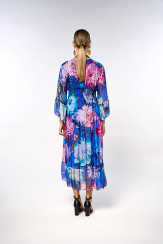 Italian Printed Long Waist Dress