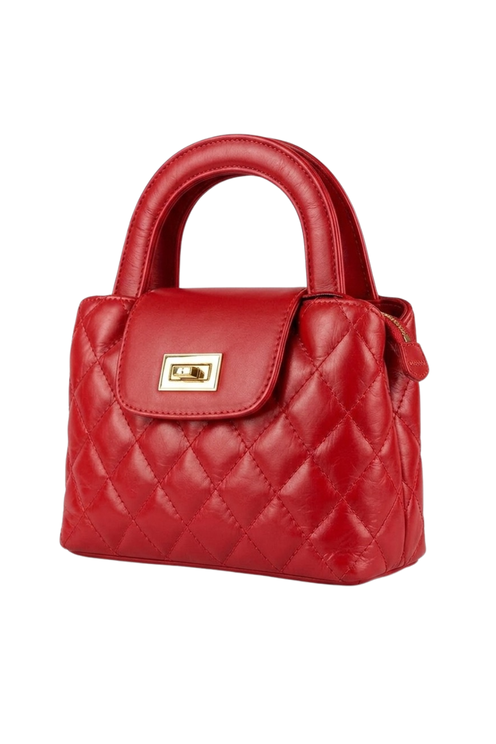 Leather Crisscut Hand Bag