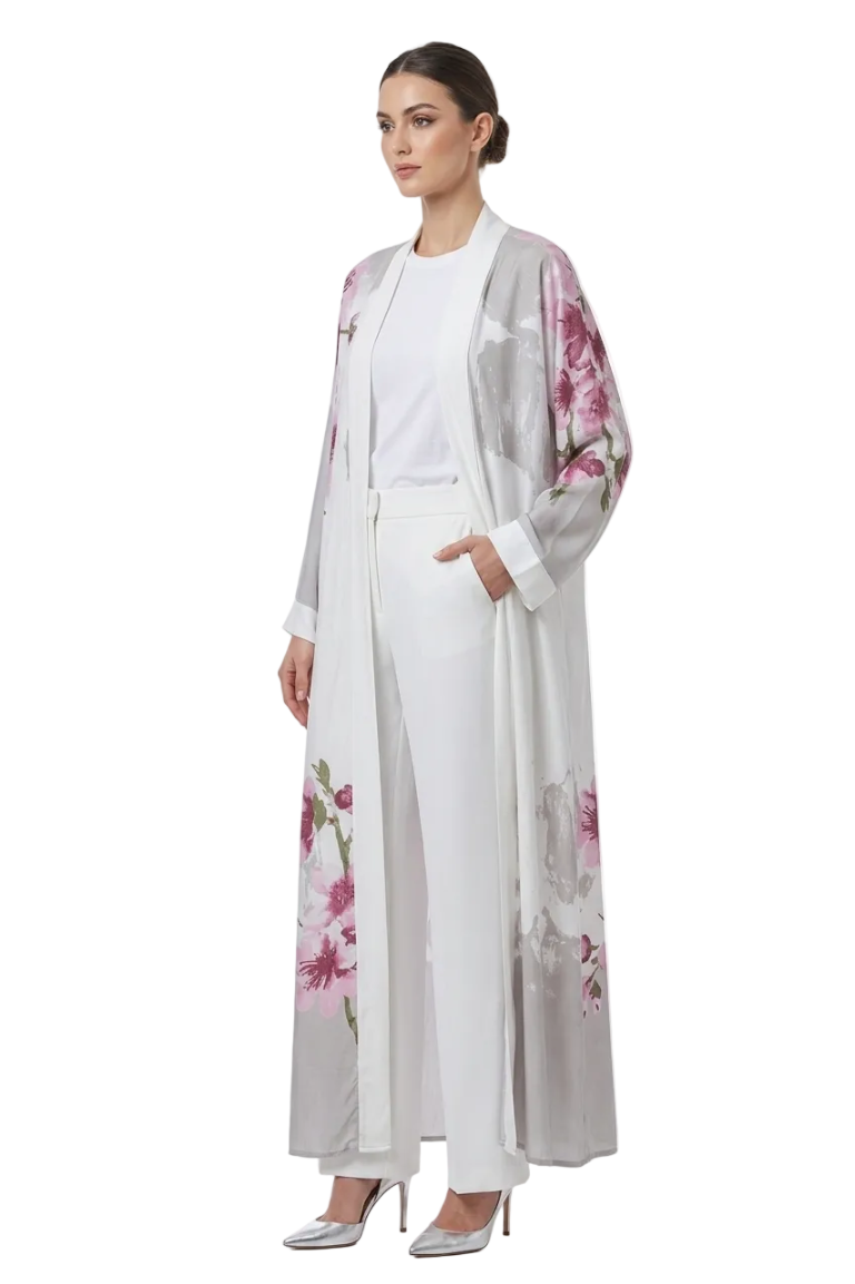 Satina Printed Long Jacket