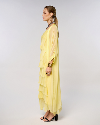 Italian Plain Sleeveless Layered Dress