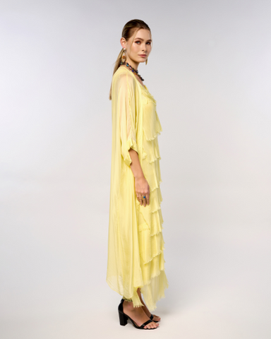 Italian Plain Sleeveless Layered Dress