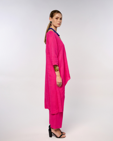 Italian Linen Long Back Blouse & Pants