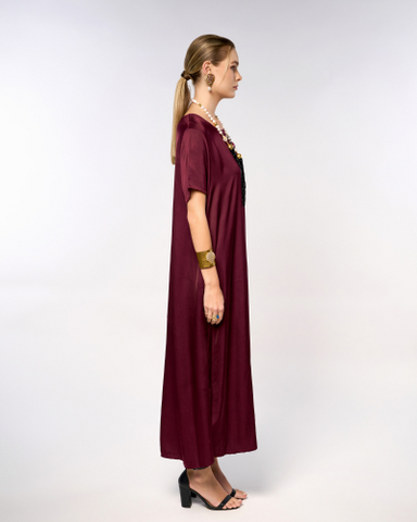 Italian Satin Plain Long Dress