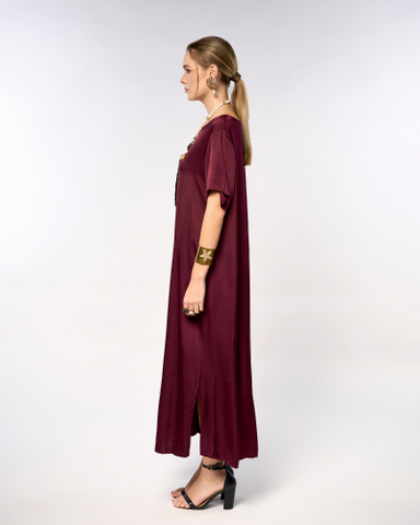 Italian Satin Plain Long Dress