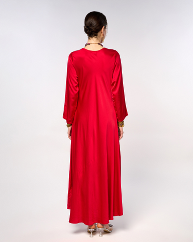 Italian Satin Long Waist Dress