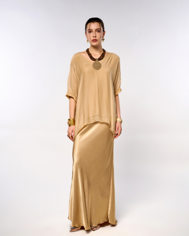 Italian V-Neck Silk Blouse