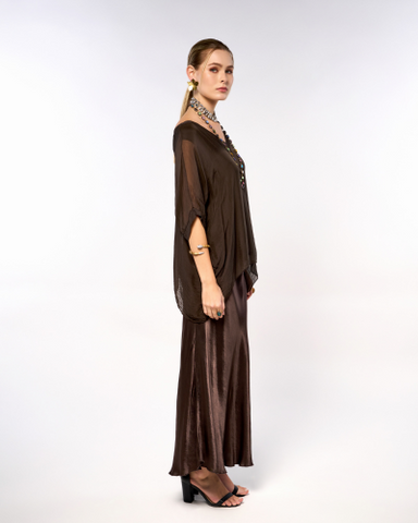 Italian V-Neck Silk Blouse