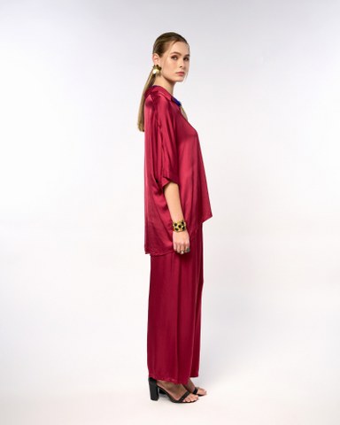 Italian Plain Satin Blouse